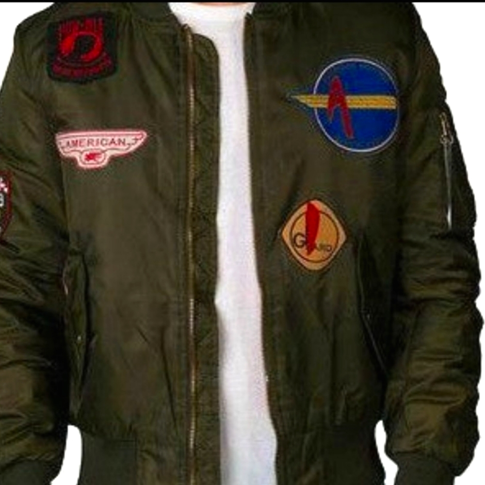 AMERICAN STITCH GREEN FLIGHT BOMBER JACKET (L)